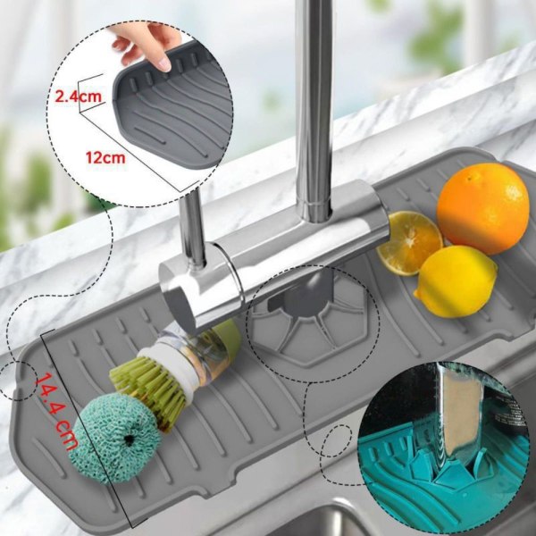 Kran Absorberande matta Silikon Dräneringsdyna GRÖN L green L