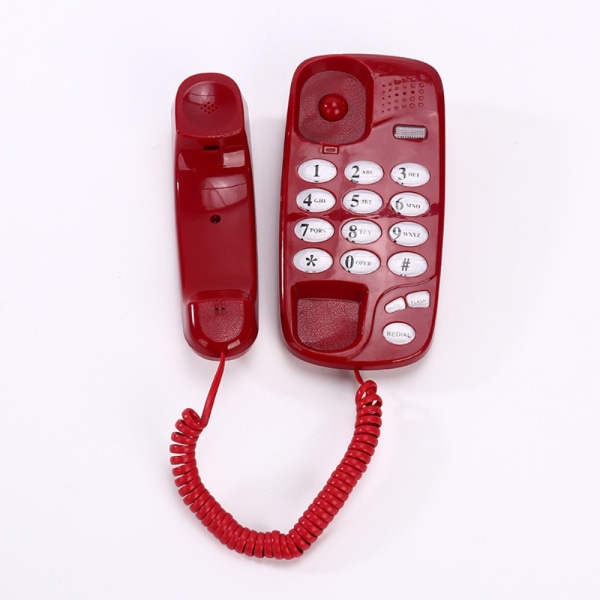 Telefon med ledning Kablet telefon RØD Red