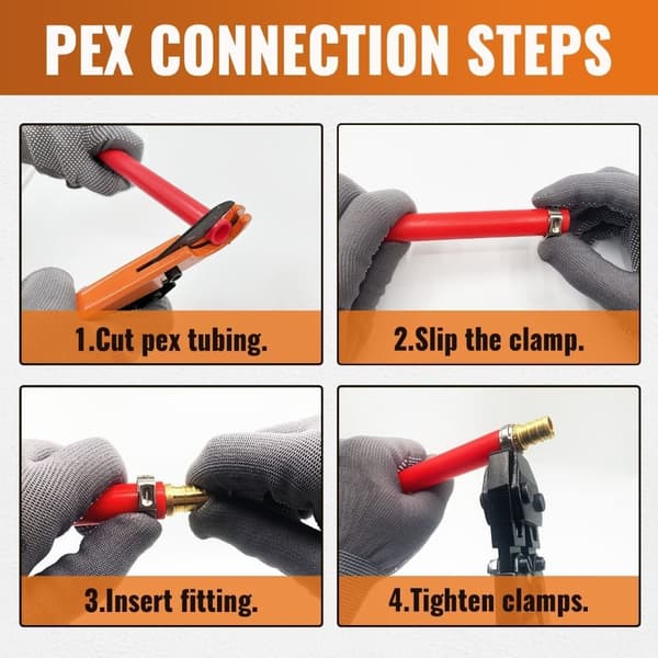 5 Pack T PEX Tee Krympekoblinger Rørkoblinger