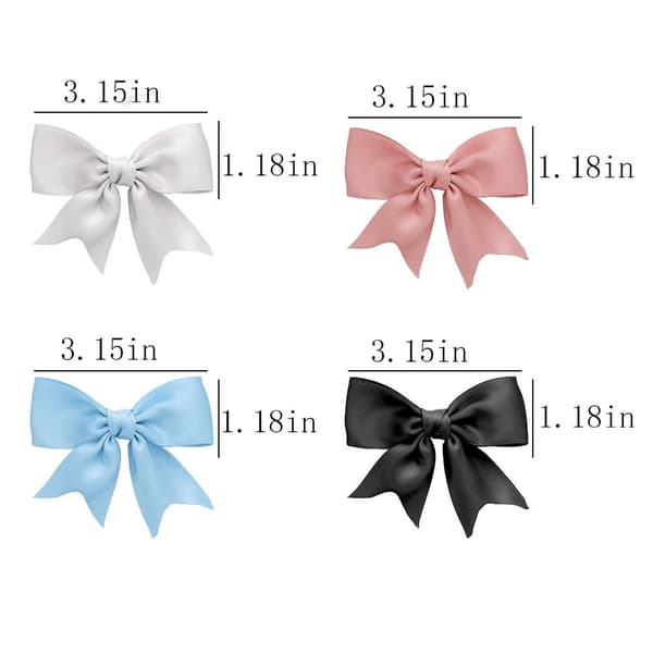 6st Bow Hårklämmor Bowknot Hårstänger VIT white