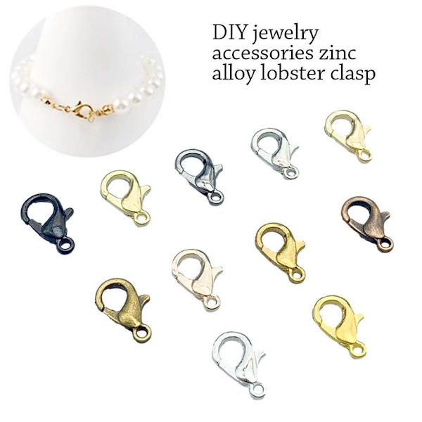 100stk Hummerspenner Armbånd Koblinger Kroker SORT SORT Black