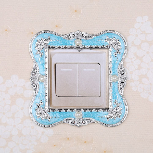 Enkelljusbrytare Cover Socket Surroundram ROSA&SILVER pink&silver