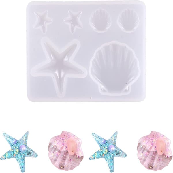 5 stk Starfish Shell smykker Silikonformer Seashell Silikon