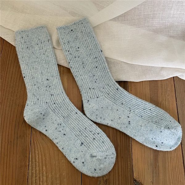 Thermal långa strumpor Cashmere ullstrumpor BLÅ blue