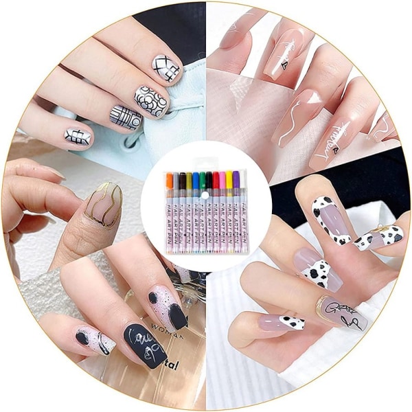 Nail Art Ritpenna Graffiti Gel Penna VIT 0,5MM 0,5MM WHITE 0.5MM-0.5MM