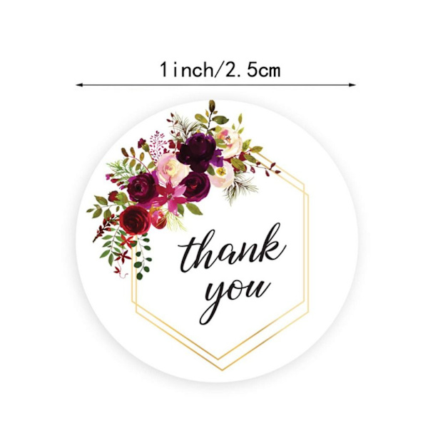 Thank You Label Stickers Selvklæbende Sticker Roll