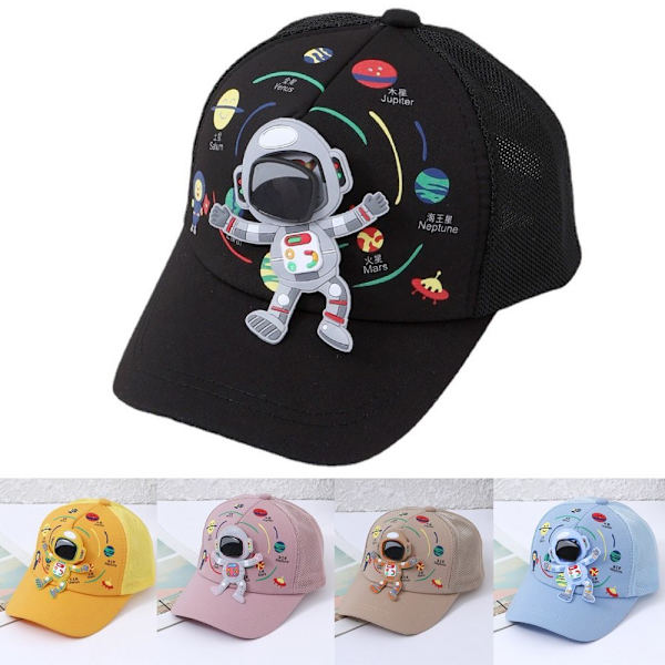 Baby Baseball Cap Børn Peaked Hatte SORT HALV MESH STOF black Half Mesh Fabric-Half Mesh Fabric