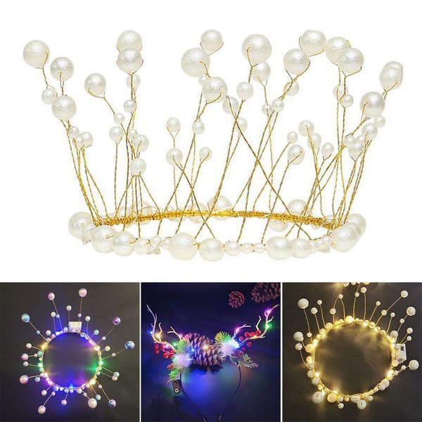 Glødende LED-krans perlekroneblomst 2 2 2