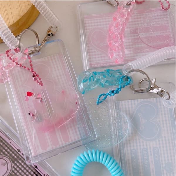 2st Transparent korthållare ID-brickahållare 2PCS2 2 2pcs2