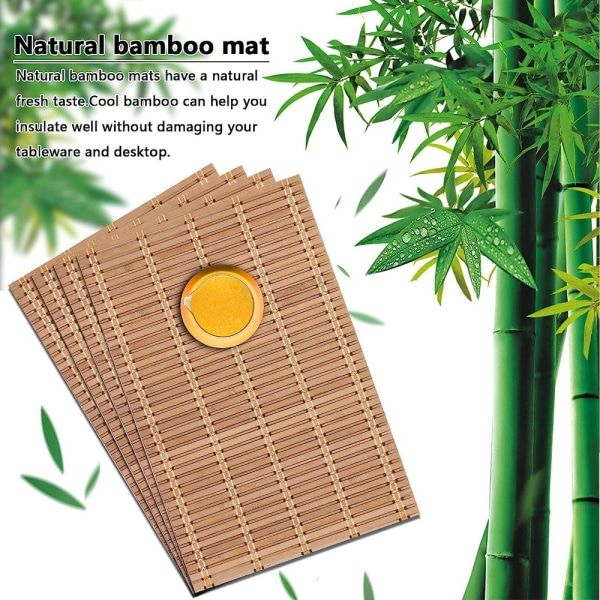 4st Bambu Bordsunderlägg Trä Fyrkantiga Underlägg Naturell
