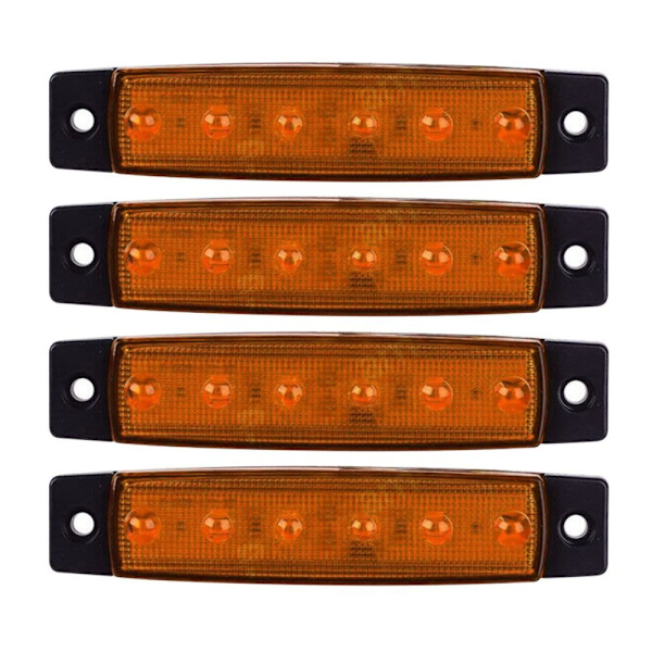 4 STK LED-sidemarkeringsindikatorlys Advarselsbaglygte GUL Yellow 12V-12V