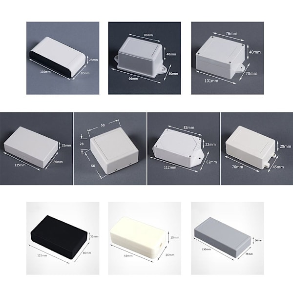 Elektronisk Project Box Vandtæt Cover Project SORT Black 125x80x32mm