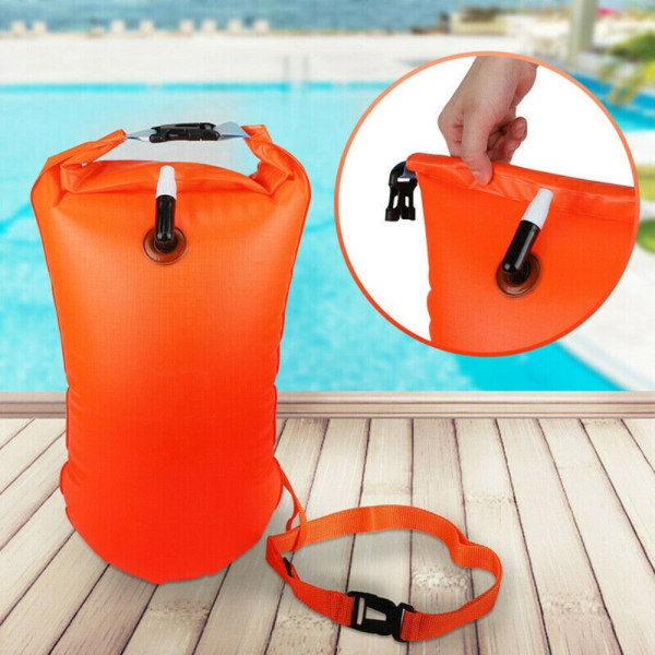 Swim Buoy Air Dry Bag Open Water Swim ORANGE Orange