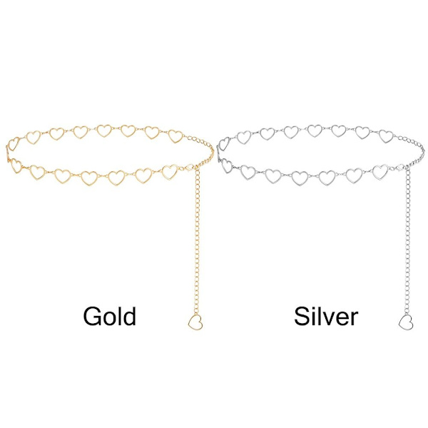 Kedjebälte för kvinnor Metall midjekedjebälte GULD Gold