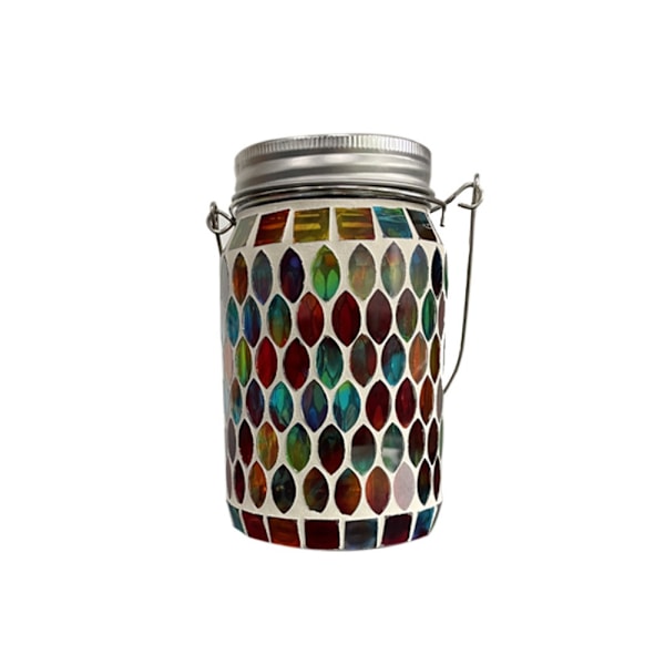 Mosaic Solar Lights Mason Jar Lamppu PUNAINEN SYLINTERI Red Cylinder-Cylinder