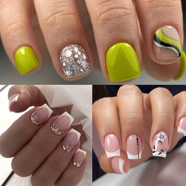 24 stk False Nails Short Square W554 W554 W554
