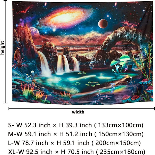 Blacklight Tapestry Tapestry för sovrum Trippy Tapestry