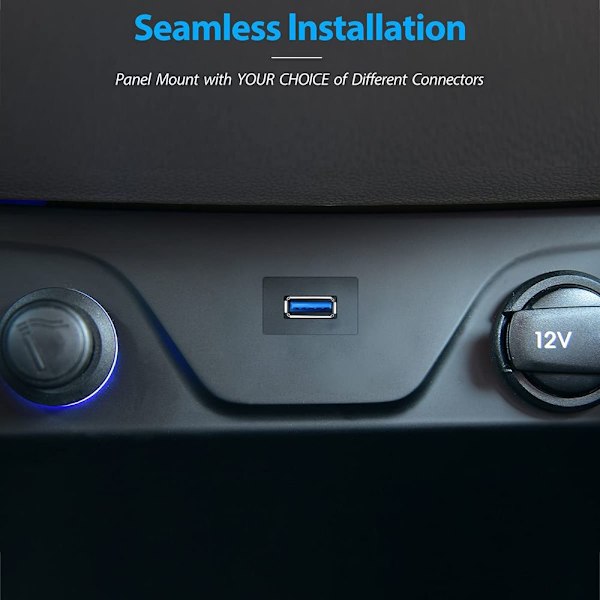 USB 3.0 Square Panel Flush Mount förlängningskabel med spänne 1M