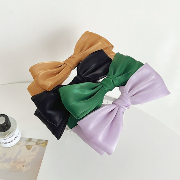 Mesh Bow Hårbånd Bright Silk Pandebånd SORT black