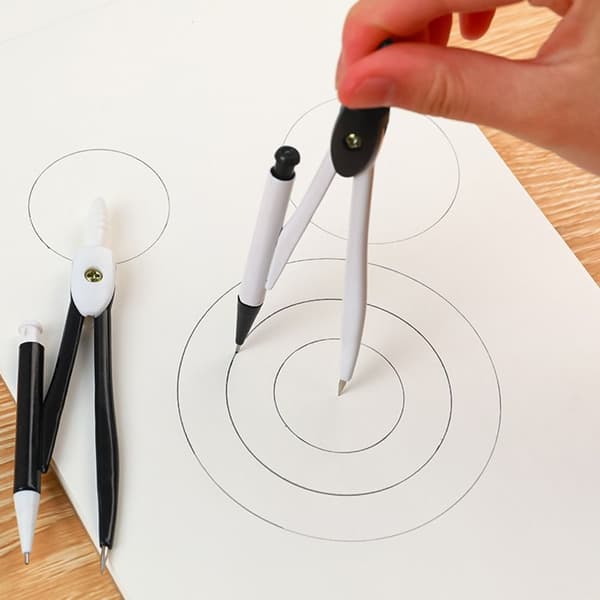 2kpl Tenttikompassi Math Compass VALKOINEN White