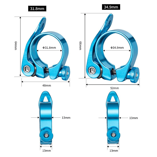 Cykel Seat Clamp Cykel Sadelpind Clamps SORT 34,9MM Black 34.9mm