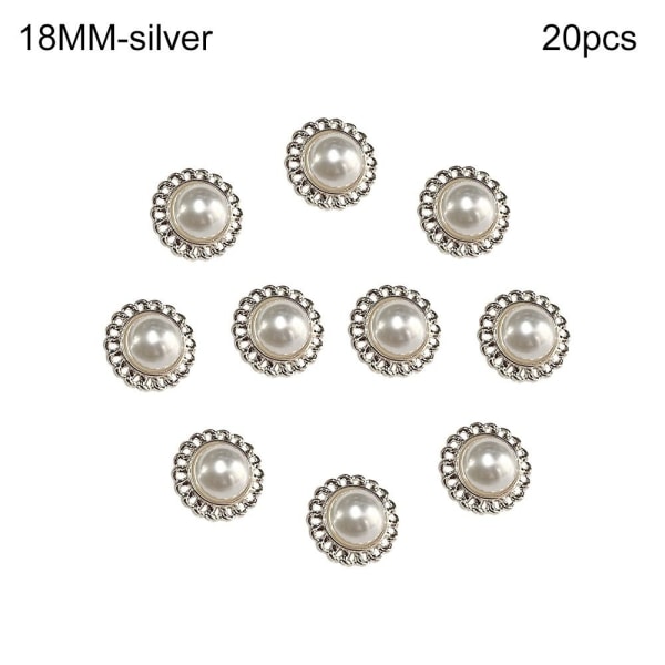 20st metallpärlknappar skjortaknappar SILVER 18MM20ST 20ST silver 18MM20pcs-20pcs