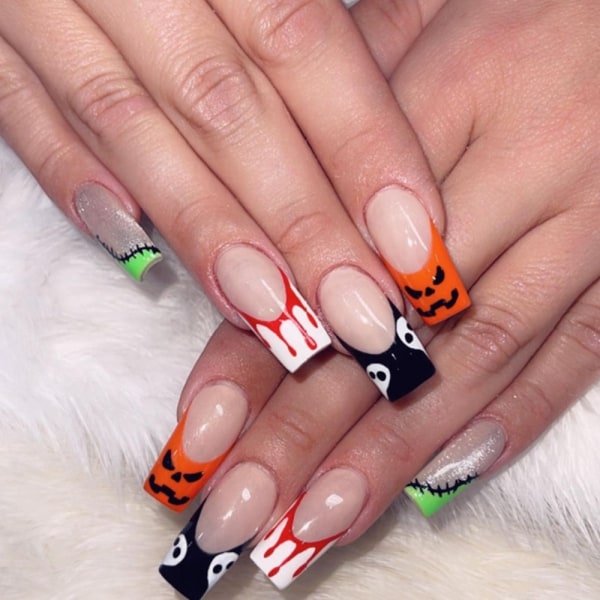 Halloween Fake Nails Pumpkin Nails A1-01-04 A1-01-04 A1-01-04