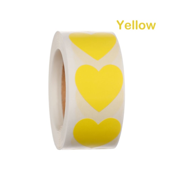 500 st Kärlek, hjärtformade sigilletiketter GUL yellow