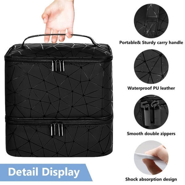 Nail Organizer Manicure Bag SVART black