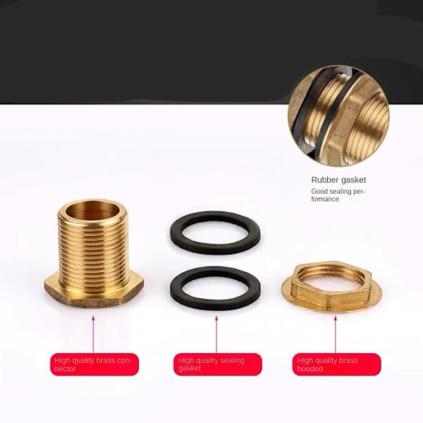 2 stk Messing Vandtank Connector Vandtank Afløbsadapter 1 TOMME 1 Inch