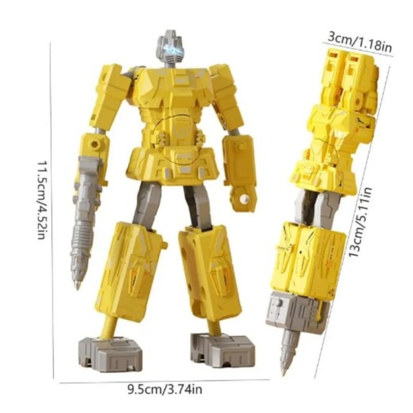 Robot Deformation Pen Paperigeelikynä KELTAINEN Yellow
