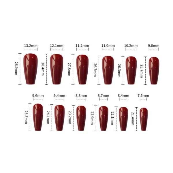 Fake Nails Medium Længde T-form