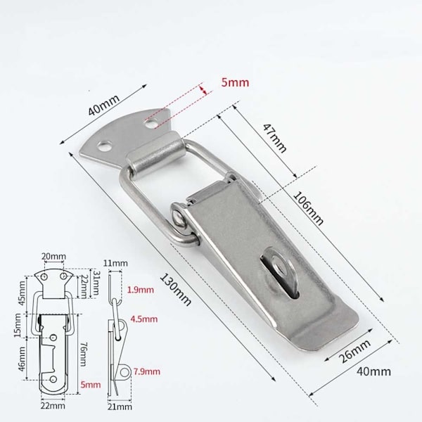 Hasp Box Spänne 130MM304 STÅL 304 STÅL 130mm304 Steel
