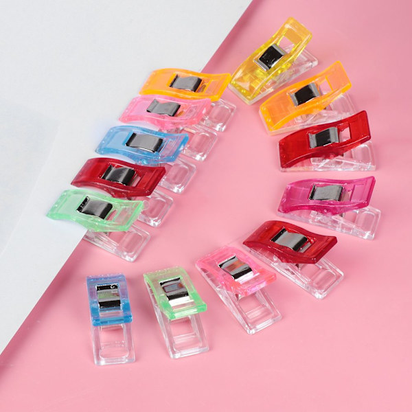 100 stk. Syklips Tøjclips Bindingsklemmer Patchwork Stof