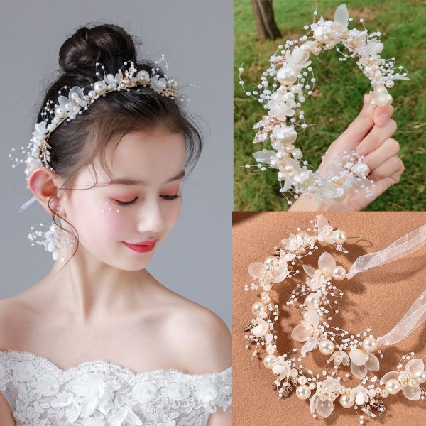 Pearl Wrist Flower Girls Brudtärna ROSA HANDLEDD Pink Wrist-Wrist