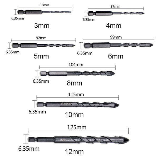 Hårdmetal bor keramiske fliser 10MM 10mm