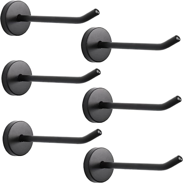 6Pack Coat Hooks Kylpypyyheripustimet MUSTA MUSTA Black