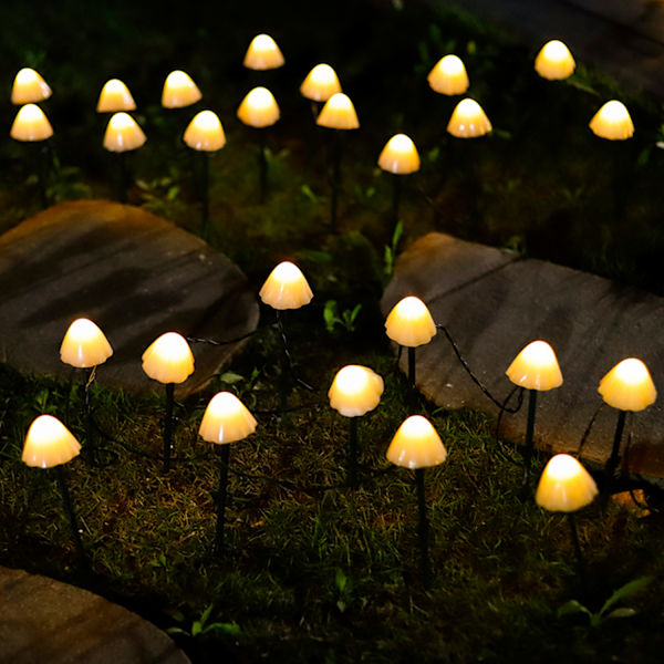Solar Garden Lights Mushroom Fairy String Lights multicolor