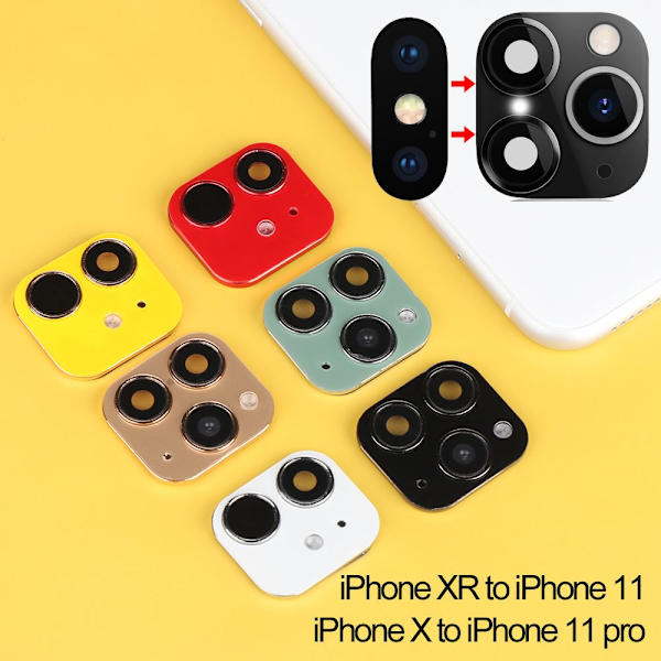 Falsk Kameralinsklistermärke för iPhone XR X till iPhone 11 Pro Max white