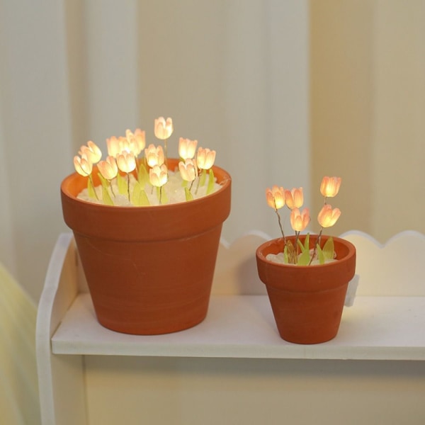 DIY Tulip Potted Nattlampe Bordlampe ROSA 5 TULIP BLOMM 5 Pink 5 tulip flower-5 tulip flower