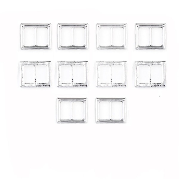 10stk/Sett Skyvespenne Beltespenne SØLVREKTANGULÆR silver Rectangular-Rectangular