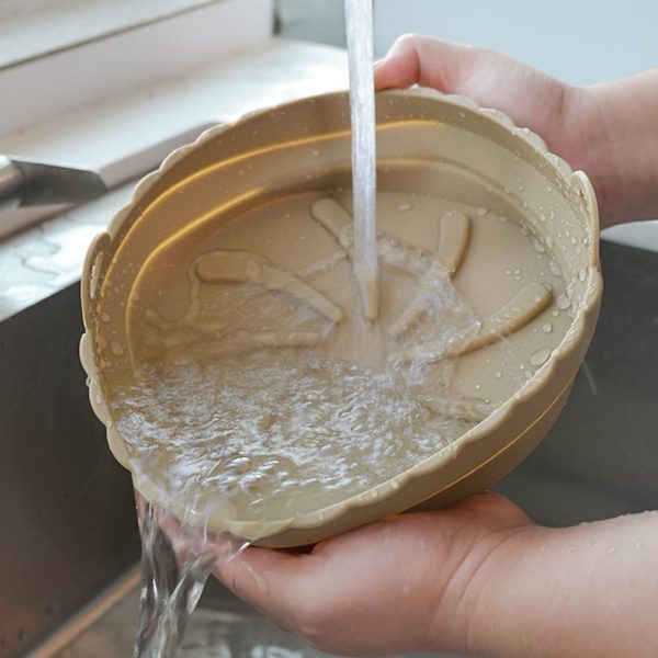 Hopfällbar silikongryta för luftfritös LJUSBRUN light brown