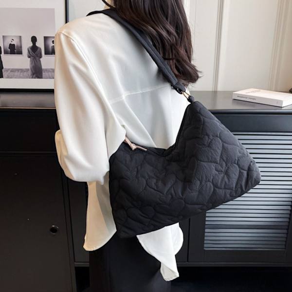 Skuldertasker Quiltet mulepose SORT black
