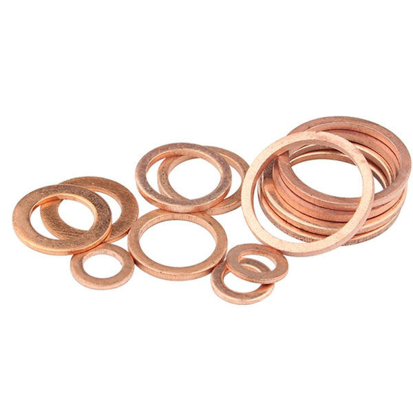 50 stk/100 stk kobberskive flad ringpakning 100 stk. M6X10X1MM 100Pcs M6x10x1mm