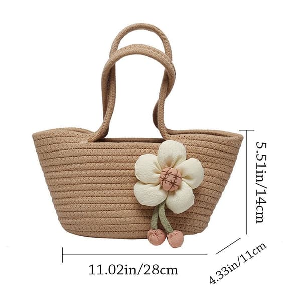 Flower Straw Tasker Små Håndtasker LILLA purple
