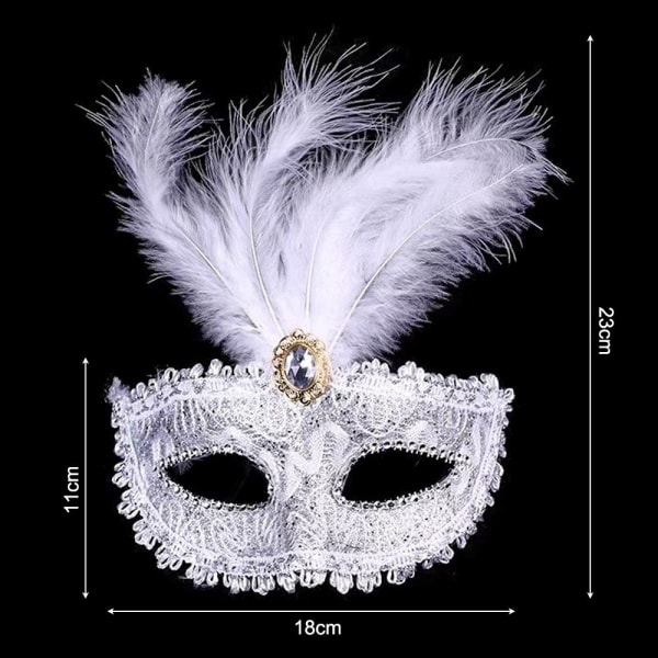 Venetianska Masker Halv Cover SILVER silver