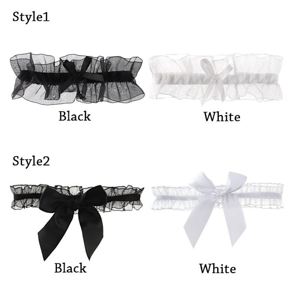 1 stk Strømpebånd Lårring SORT STIL2 black style2