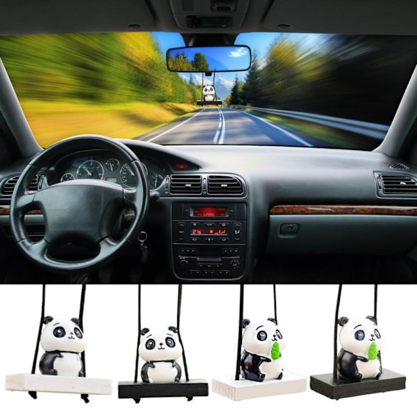Panda Car Interiør Ornament Bil Bakspejl Pendant E E E