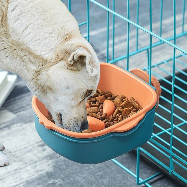 Pet Slow Food Bowl Slow Eating Bowl BLÅ&ORANSJE KATT KLØ KATT Blue&Orange Cat Claw-Cat Claw