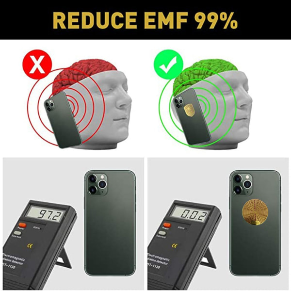 1/2/4/6 stk Strålingsbestandigt klistermærke Energi Telefon Patch GULD Gold 4 Pcs-4 Pcs